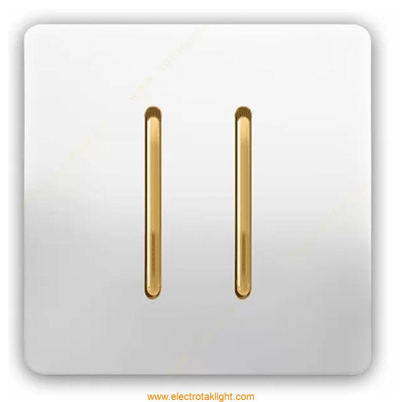 کلید مدل کریستال سفید با زه طلایی و نقره ای