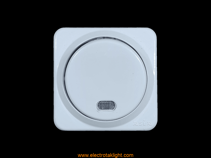 کلید و پریز آسیا الکتریک مدل رز روکار سفید