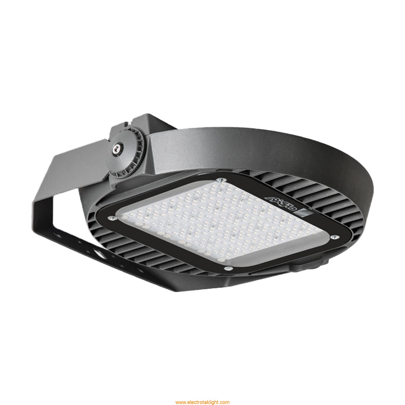 چراغ خیابانی 200 وات مازی نور مدل ساترن چراغ ال ای دی ضد نم و غبار 200 وات مازی نور مدل M312LED9-W با رنگ بدنه شیری و سه زاویه پخش نور